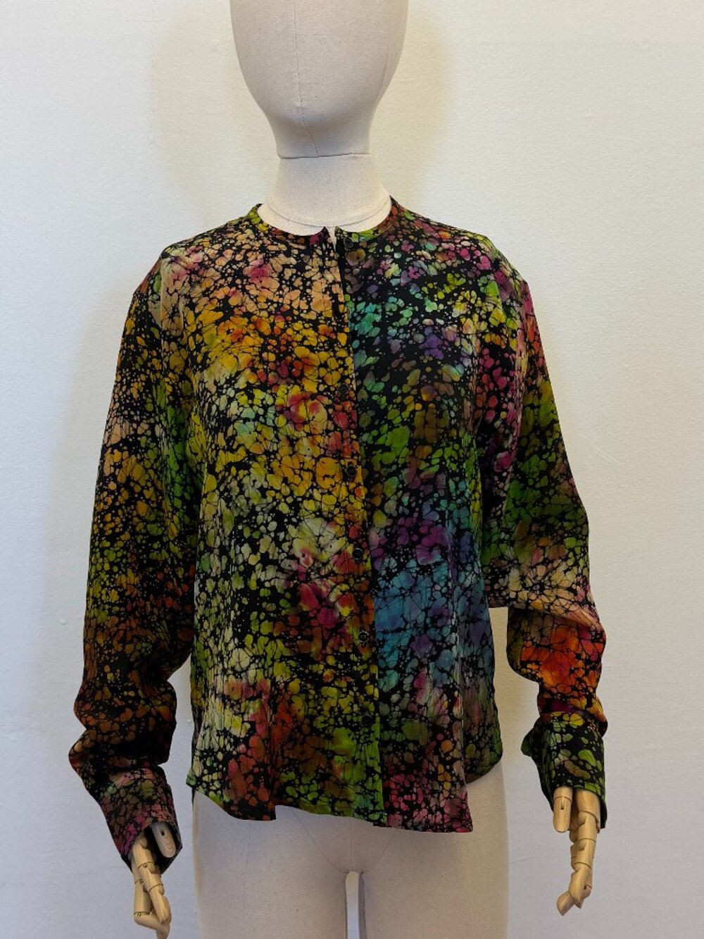 Studio 189 Hand-Dyed Silk Batik Blouse — 100% Silk, Size M